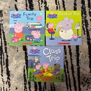 Scholastic Peppa Pig Book Trio - Blue, Green, Purple Covers